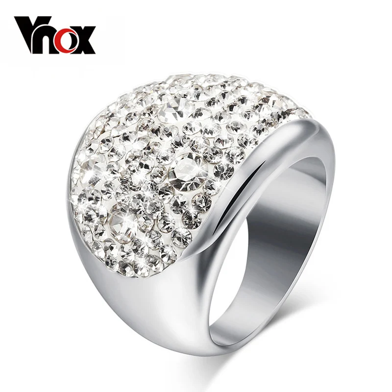 

Vnox Luxury Crystal Rings For Women Stainless Steel Wedding Rings for Women Best Friend Teen Hot Sale Aliexpress