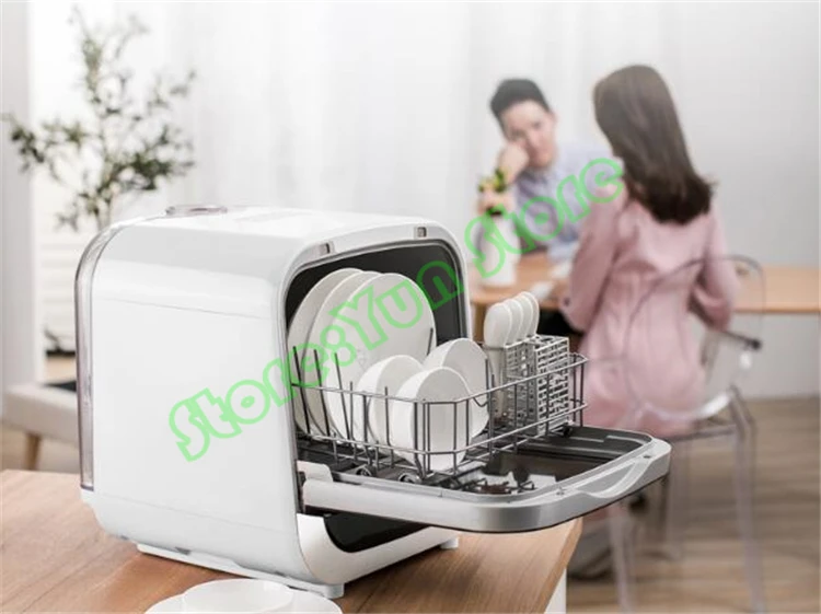 Sale 220V Free Installation Dishwasher Home Automatic Desktop Mini Smart Brush Cleaning Machine Vegetable Fruit Tableware Cleaner 0