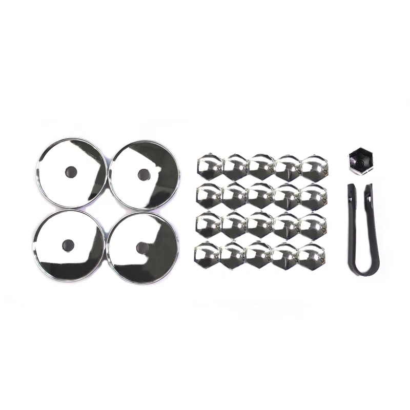 

JEAZEA 20Pcs 17mm Hexagon Wheel Lug Bolt Center Nut Covers + 4pcs 60mm Wheel Center Hub Cap for Audi A4 Q5 VW Jetta Golf