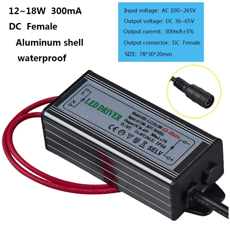 led drive power panel lamp ballast 12W 18W 300mA constant current