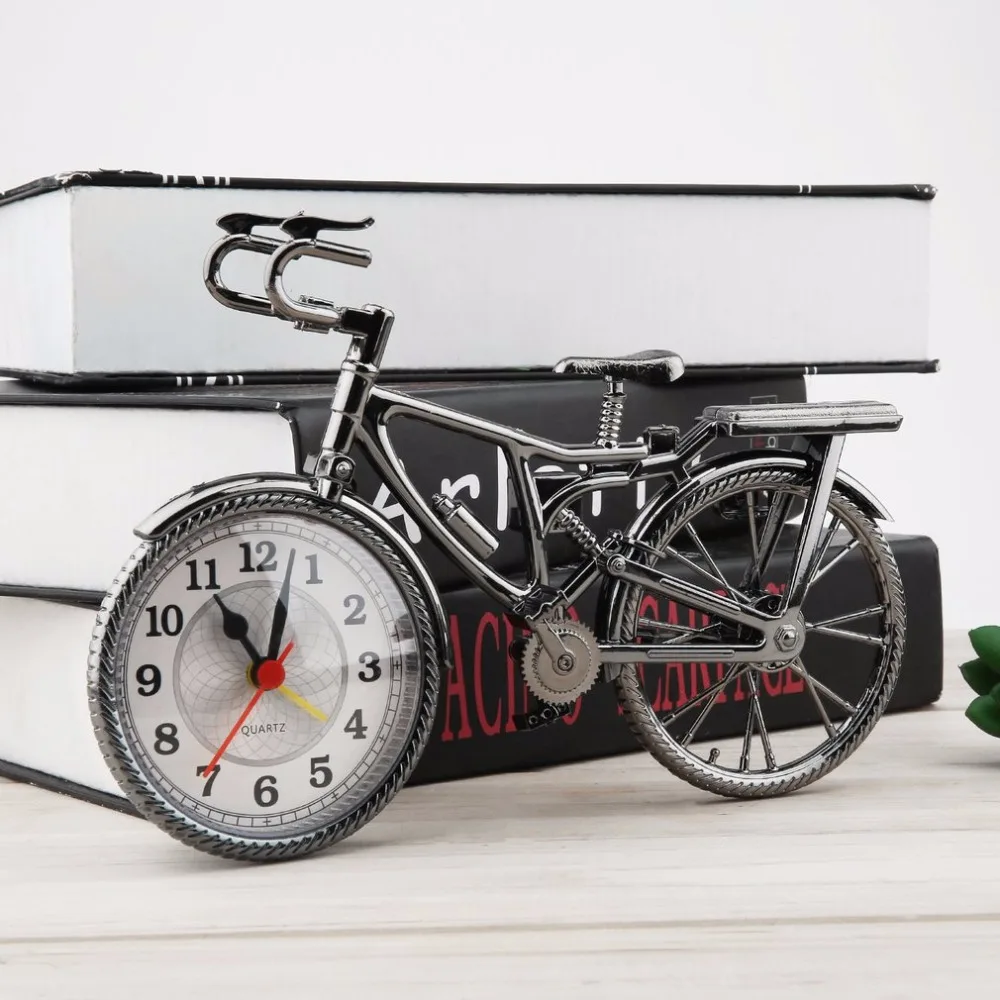 1Pc ABS Retro Bicycle Alarm Clock Cool Style Clock Fashion Personality Needle Clock NZ-035 Popular 22*6*13cm