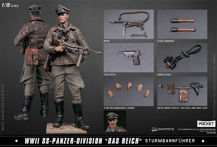 DAMTOYS 1/12 карманная элитная Серия Panzer Division Das Рейх Коллекционная фигурка для фанатов подарок на праздник