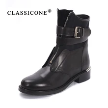 women shoes woman ankle boots genuine leather 2018 spring autumn flats with fashion zip brand luxury decoration sexy CLASSICONE women shoes woman ankle boots genuine leather 2018 spring autumn flats with fashion zip brand luxury decoration sexy CLASSICONE