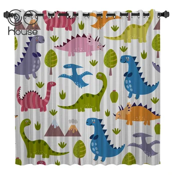 

COCOHouse Lovely Dinosaur Patterns Window Treatments Curtains Valance Window Curtains Dark Bathroom Outdoor Kitchen Bedroom