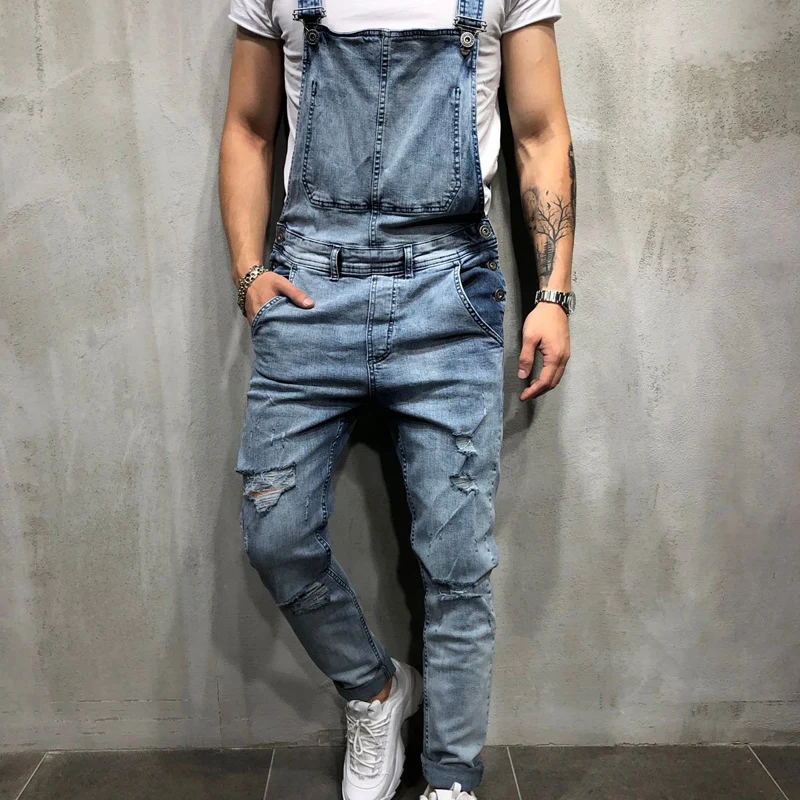 HZIJUE 2019 Fashion men jeans Men's Ripped Jeans Jumpsuits Distressed Denim Bib Overalls For Man Suspender Pants men clothes HZIJUE 2019 Fashion men jeans Men's Ripped Jeans Jumpsuits Distressed Denim Bib Overalls For Man Suspender Pants men clothes