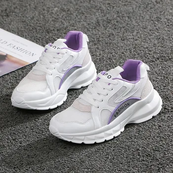 

2019 autumn new fashion simple solid color casual shoes women trend comfortable mesh breathable flat shoes