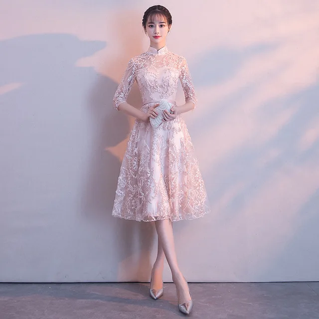 Невесты чонсам, Восточный стиль Для женщин свадебные Qipao модный элегантный в китайском стиле длинное платье роскошный халат Платья для вечеринок Vestido XS-XXL - Цвет: style 2