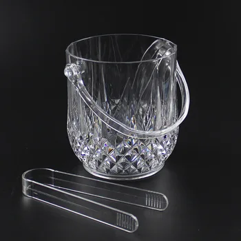

transparent clear acrylic crystal ice bucket Bar KTV special wine champagne bucket PC Buckets with tongs