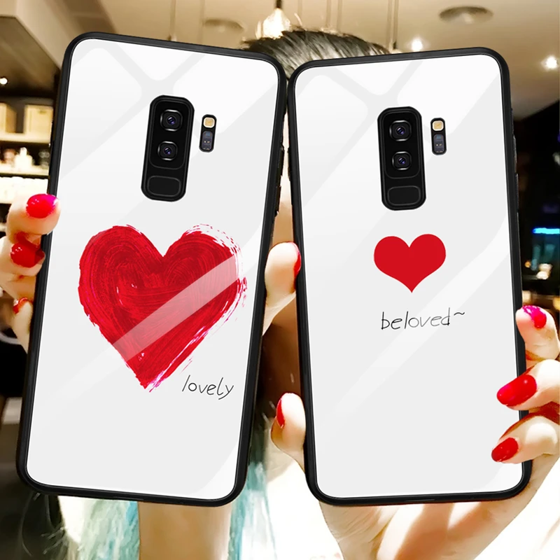 

Tempered Glass Case For Samsung Galaxy S9 S8 Plus Note 8 9 Lovely Hard Back Cover For Samsung S10 Plus S10e A50 A30 A70 A10 A20