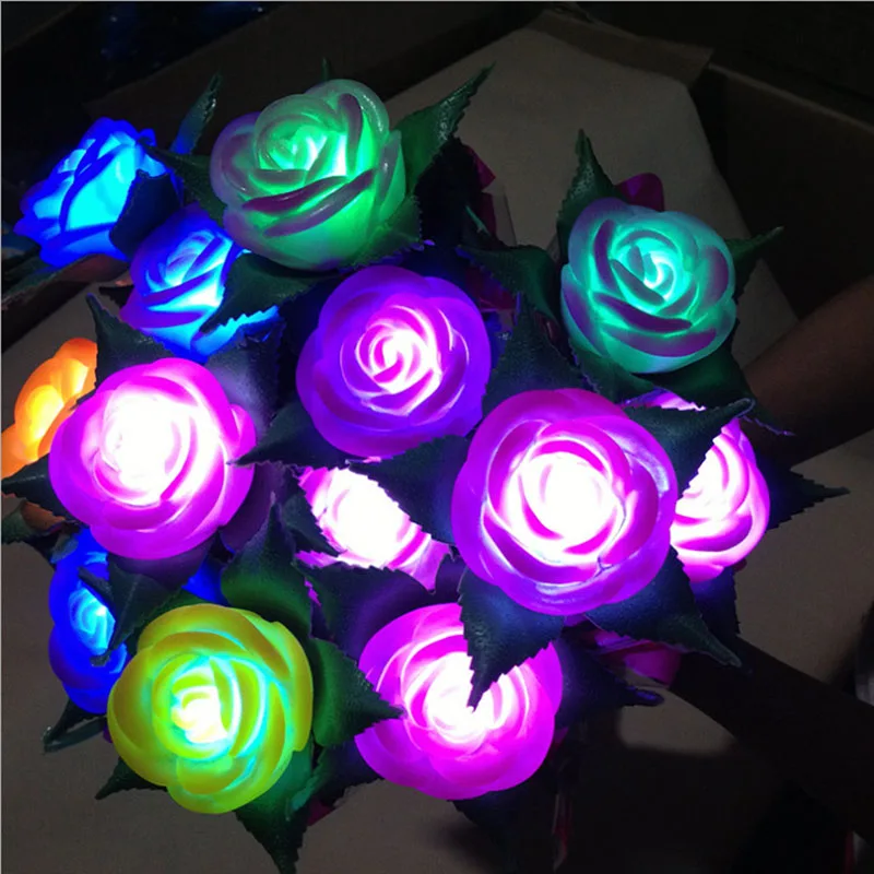 

FANLUS LED Light Up Glowing Wedding Romantic Roses