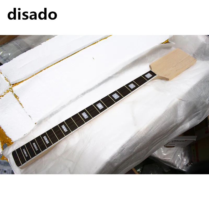 disado 20 frets paddle headstock DIY maple electric bass guitar neck rosewwood fingerboard inlay block guitar accessories parts