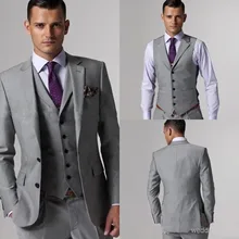 Свадьба мужчины костюм смокинг жениха / дружки платье / мужчины пиджак брюки приталенный fit( куртка+ брюки+ жилет / мужские ternos де casamento сделать noivo
