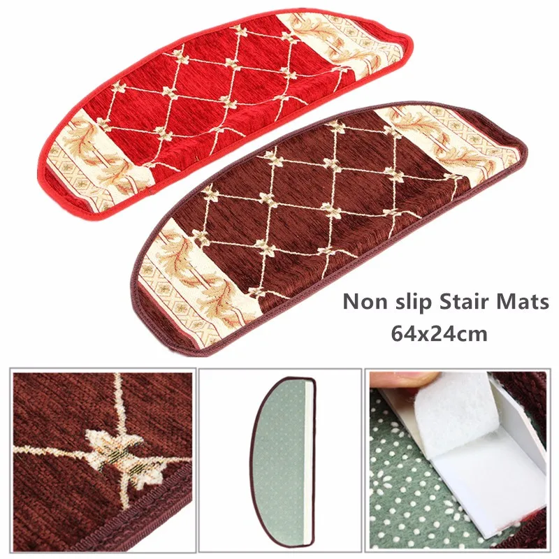 Upscale European style Stair Carpet Sets Slip Resistance Stair Tread Mats Step Rug Brown Red living room mats Upscale European style Stair Carpet Sets Slip Resistance Stair Tread Mats Step Rug Brown Red living room mats