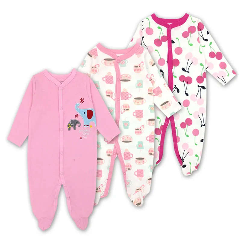 3 أجزاء/وحدة الطفل السروال القصير الوليد الطفل الفتيات الفتيان الملابس 100% أكمام قطنية طويلة طفل منامة الكرتون المطبوعة الطفل مجموعات