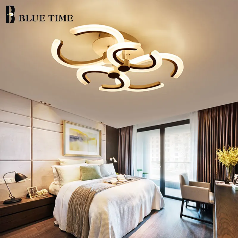 

new design chandelier living Room study room bedroom modern led chandelier white Black surface mounted led chandelier remote