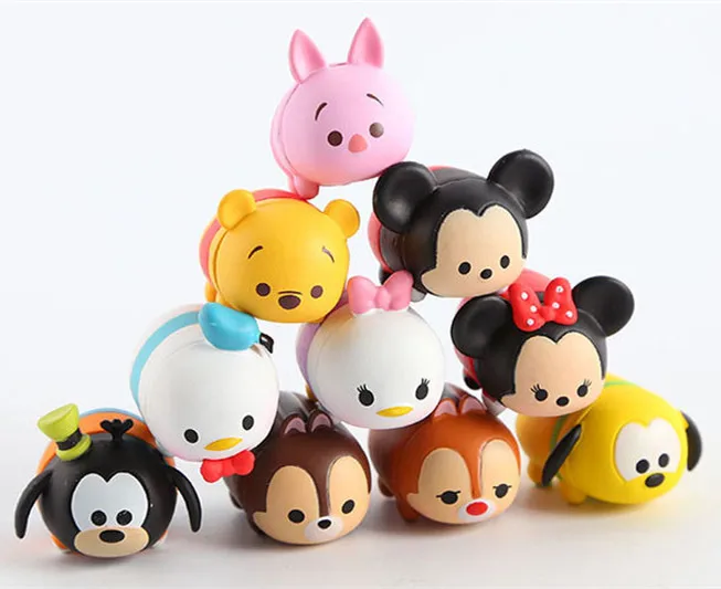 

Hard plastic Tsum Tsum 10Pcs/lot 3.8CM Tsum Tsum Donald Mickey Winnie Duck Toys Cute Elf Doll Bathing Toy  For Chirldren Gift