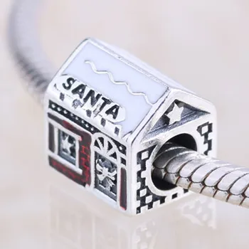 

Hot DIY Originality Paint house red beads Jewelry Ancient European Charm 925 Sterling Silver Beads Fit For Women DIY Jewelry