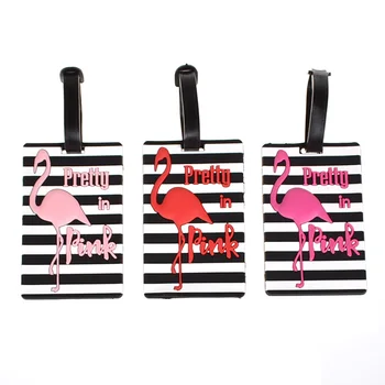 

Cartoon Animal Flamingo Luggage Tag ID Address Holder Baggage Boarding Tag PU Leather Suitcase Portable Label Travel Accessories