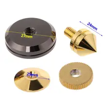 1 пара Мини Золотой металлический анти шок штифт для ногтей шип ножной коврик для аудио аксессуары для колонок 10166