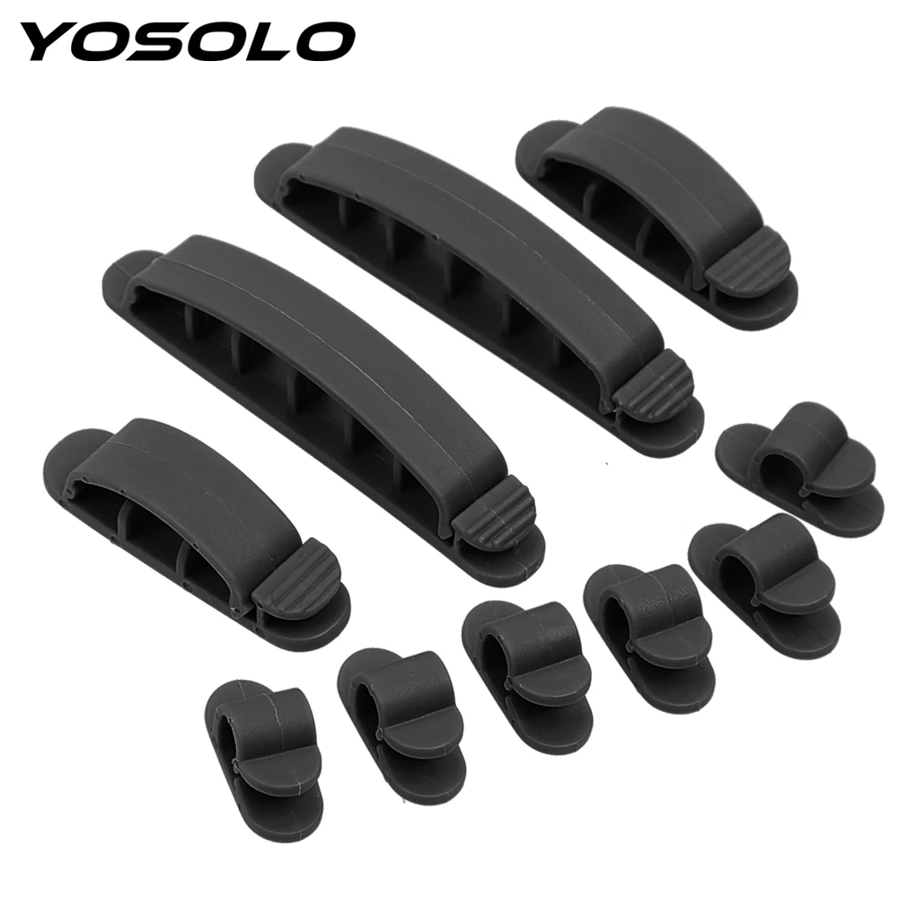

YOSOLO 10pcs/set Car Wire Holder Wire Cord Clip Cable Line Holder Cable Organizer Self-adhesive Auto Charger Line Clasp Clamp