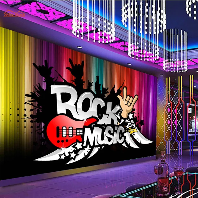 Large Abstract Rock N Roll Music Ktv Room Wallpaper Landscape Large Abstract Rock N Roll Music Ktv Room Wallpaper Landscape Photo For Wall