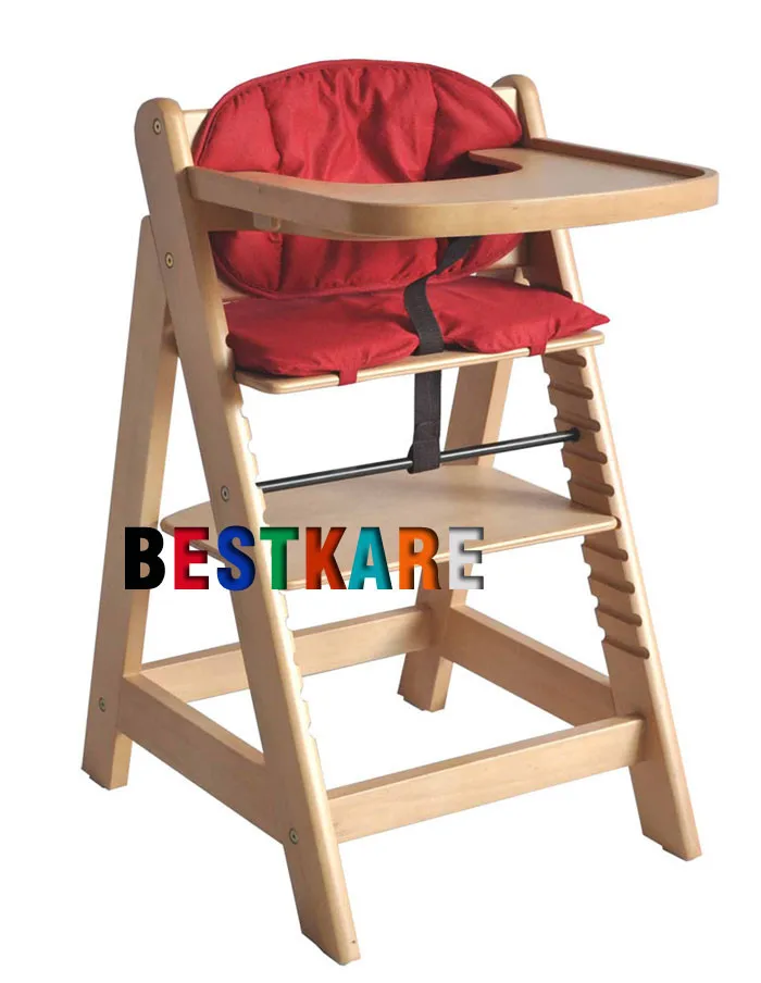 Многофункциональный ребенок одноцветное обеденный стул из дерева столик для кормления малыша твердая древесина детский стульчик