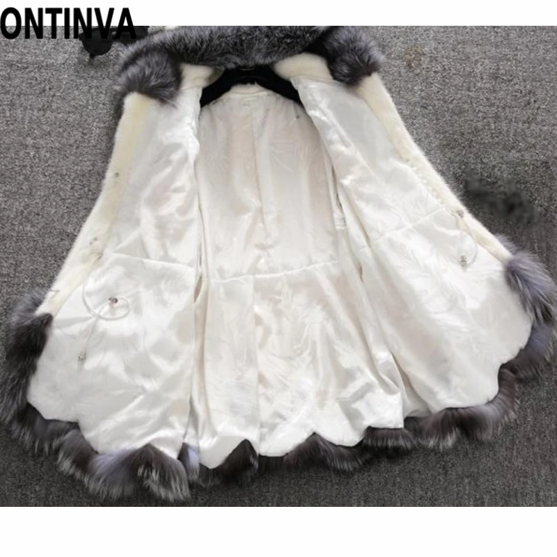 Faux Fur Coats Women Fluffy Artificial Fox Fur Overcoat with Belt Winter Warm Jackets Long Sleeve Hooded Plus Size 6XL Outerwear