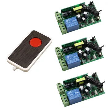 

Wide Range Voltage 85V 110V 220V 230V 250V Wireless Remote Control Switch System RF 3 Receivers+Transmitter For LED Light Lamp