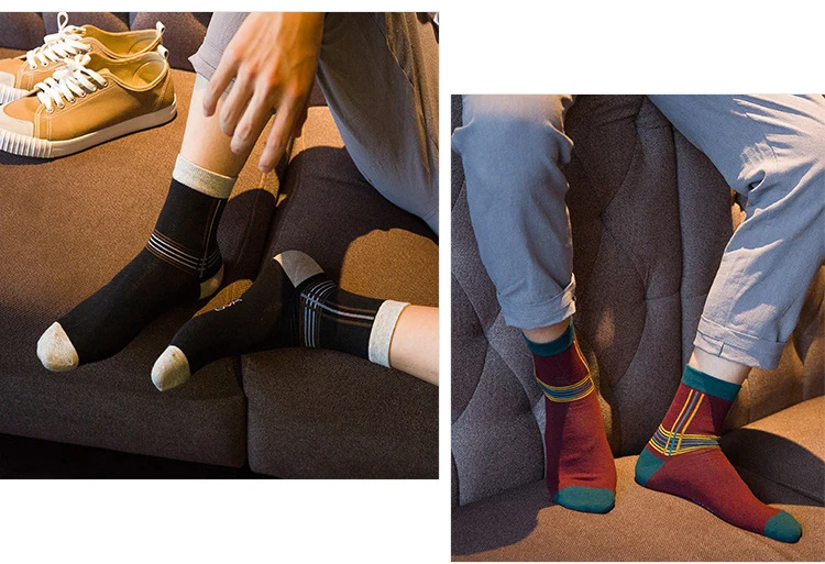MWZHH высокое Качественный хлопок Для мужчин носки со стразами Бизнес дел носки компрессионные носки Модные Счастливое Платье Носки Для