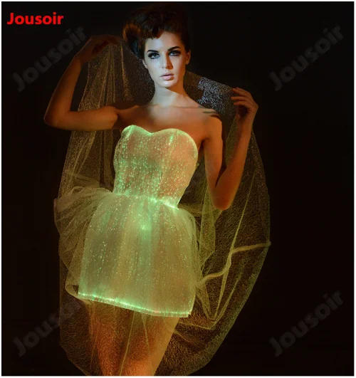 Led Colorful Luminous Party Evening Dress Music Festival Concert Wedding Costume Fiber Optic Lighting Masquerade CD15 T02 | Лампы и
