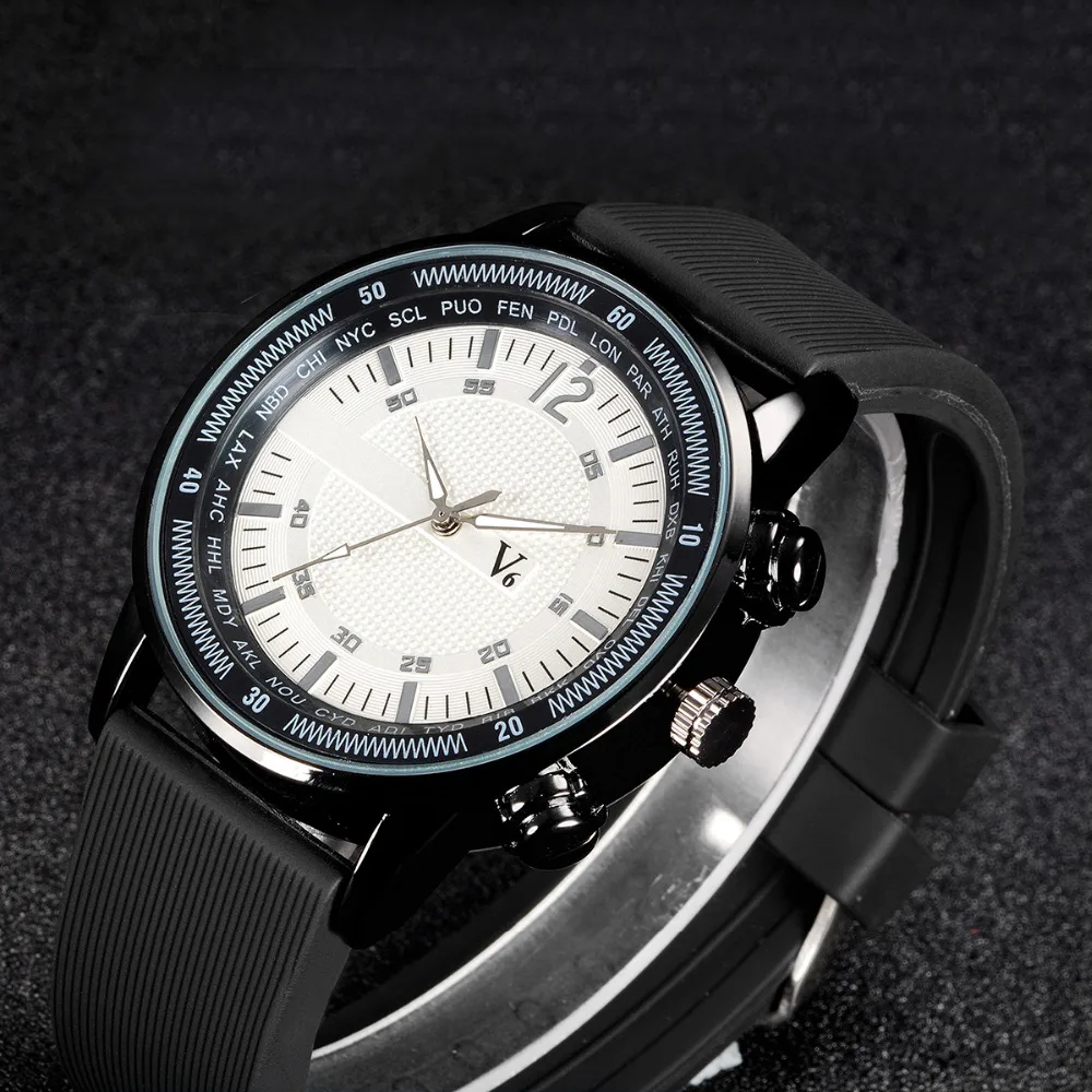 Men's V6 Watch Fashion Hot Silicone Quartz Analog Design Men Sports Watch male Silicone High Quality Wristwatch Mascuion relojes Men's V6 Watch Fashion Hot Silicone Quartz Analog Design Men Sports Watch male Silicone High Quality Wristwatch Mascuion relojes