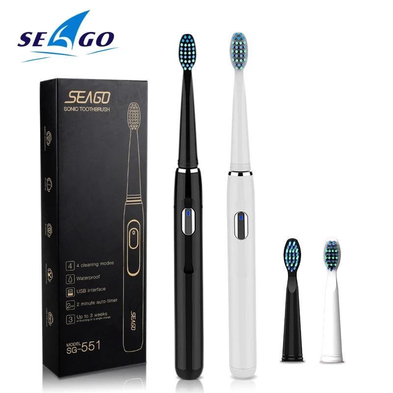 

SEAGO Electric Toothbrush Rechargeable Tooth Brush Waterproof Sonic Toothbrush Automatic Toothbrush Travel Brush Teeth Whitening