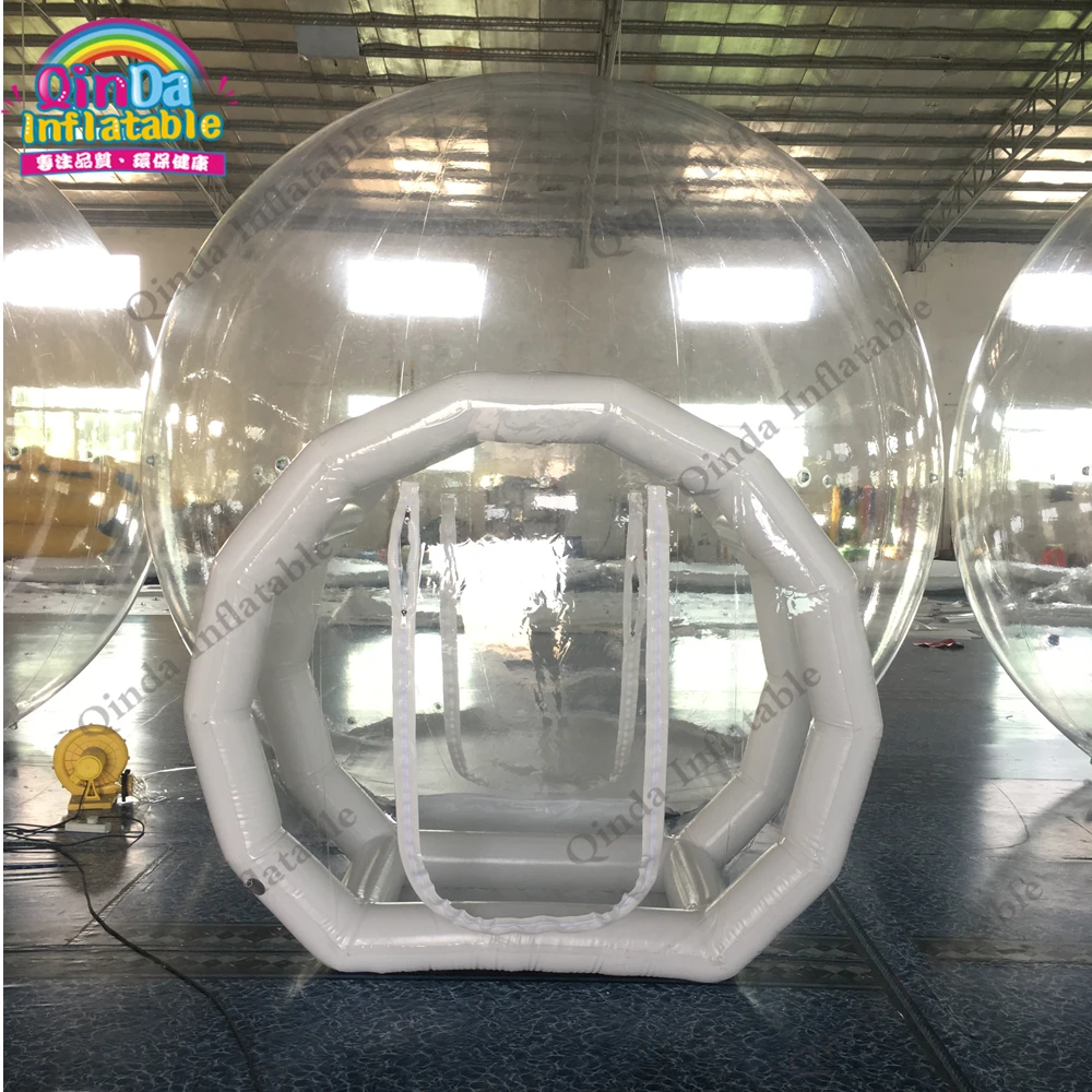 4m Diameter+2m Entrance Inflatable Lawn Dome Camping Tents Outdoor Single Tunnel Inflatable Bubble Tent 2