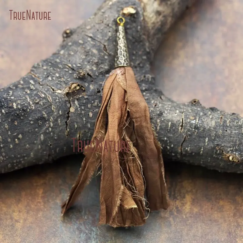 20171013-PT7903- Sari Silk Tassel Electroplating Bronze Color Natural Irregular Surface-5.4inch-3.48g_2
