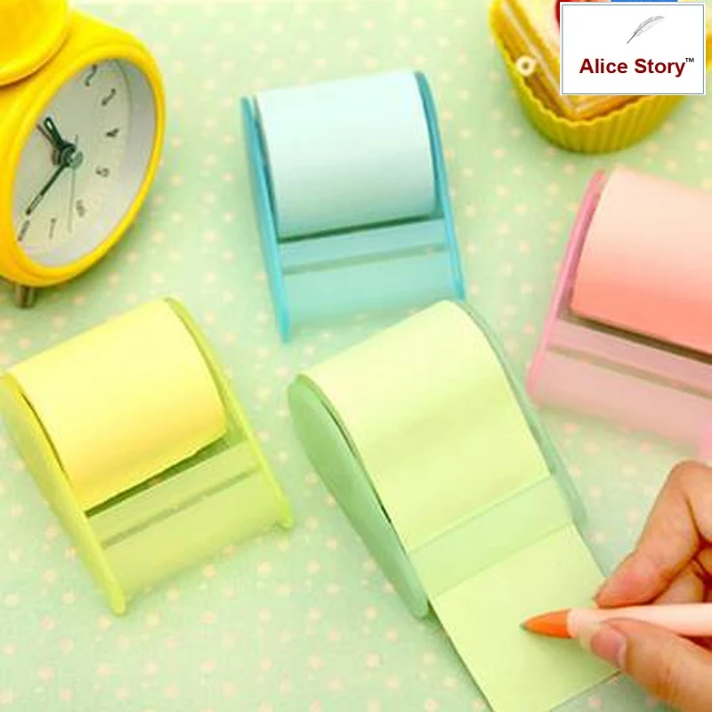 Memo pad roll fruit color note pad self adhensive tape with pasltic