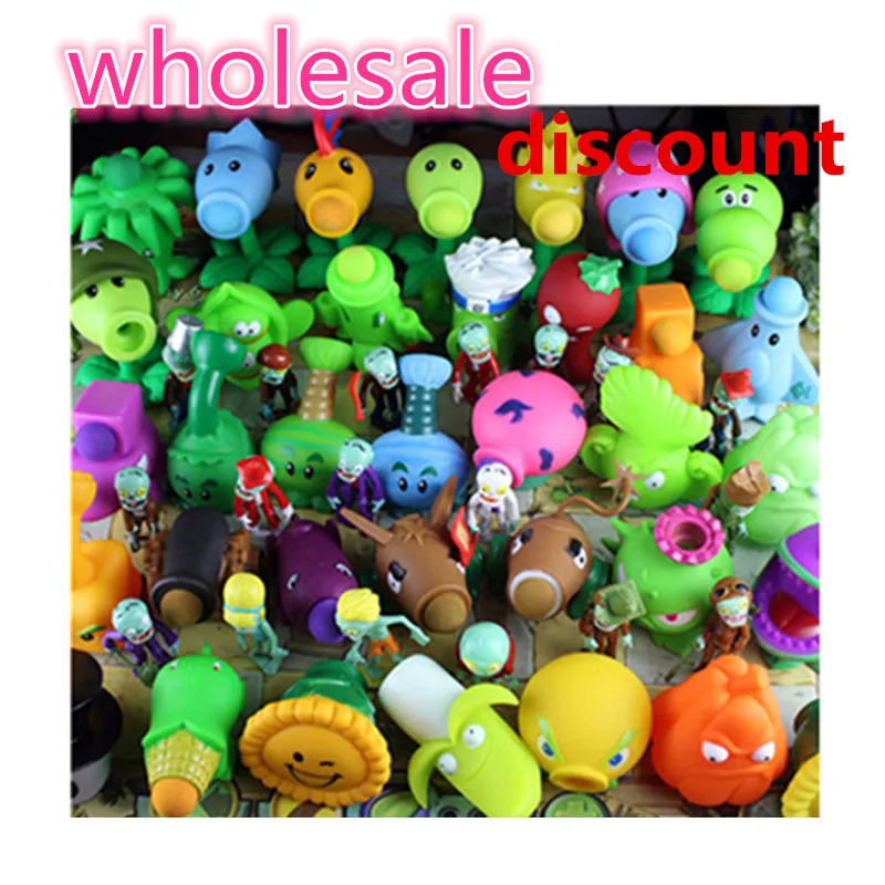

[Promotion] 4 sets/20pcs of combination 32 style Plants vs Zombies toy figurine pea sunflower Melon toy PVZ Peashooter PVC