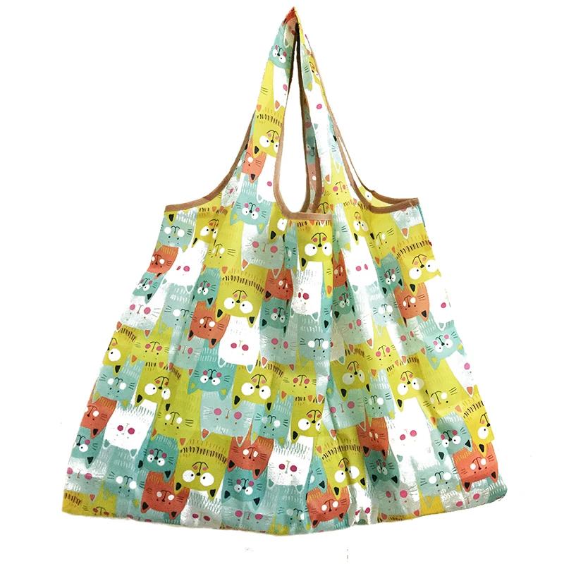 Foldable Handy Shopping Bag Reusable Tote Pouch Recycle Storage Handbags Foldable Handy Shopping Bag Reusable Tote Pouch Recycle Storage Handbags
