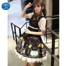 Sweet Lolita Jsk Princess Victorian Gown Halloween Casual Cosplay Lolita Shirt Black Dress gothic dress the carousel sweet printed lolita casual jsk dress by alice girl
