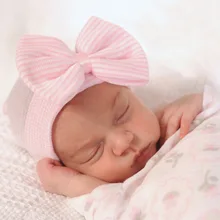 Детские шапки, вязаные шапки с большим бантом для маленьких девочек и мальчиков, теплые шапки и шапочки для детей от 0 до 6 месяцев, аксессуары для новорожденных малышей TS169