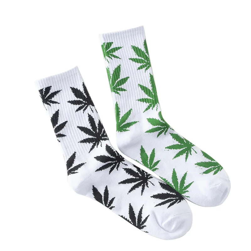 1 pair Men's Fashion Business Weed Hemp Cotton Socks Street Fashion Skateboard Couple Girls Harajuku Trend Socks Give Men a Gift