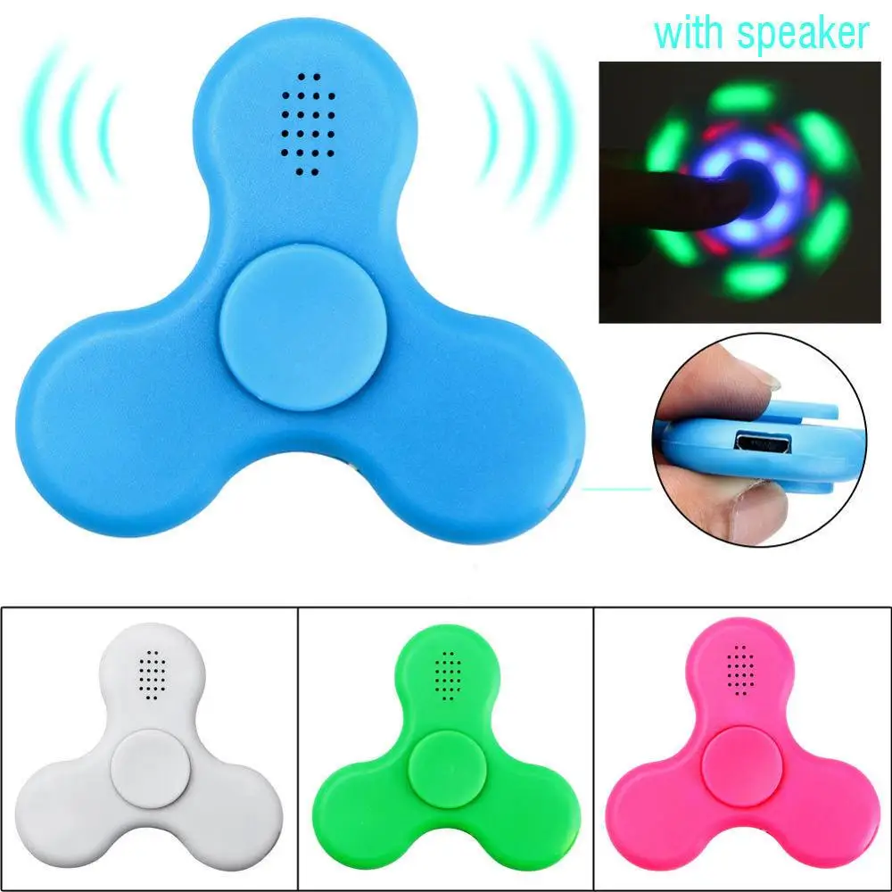 Fidget Spinner LED Bluetooth Speaker EDC ABS Bearing Bluetooth Connect Make a Music For Autism ADHD Anxiety Stress