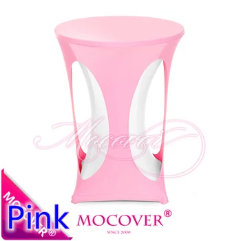 

Pink Spandex High Bar Cocktail Table Top Cover Lycra Table Top Cover For Wedding Banquet And Party Cocktail Table Decoration