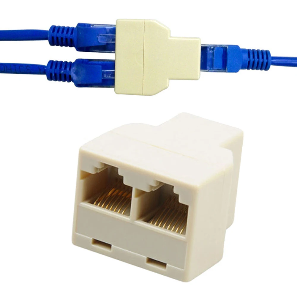 5 PCs RJ45 Female Splitter Connector Adapter 1 To 2 Ways LAN Ethernet Cord Network Cable Computer Cables Connectors | Компьютеры и