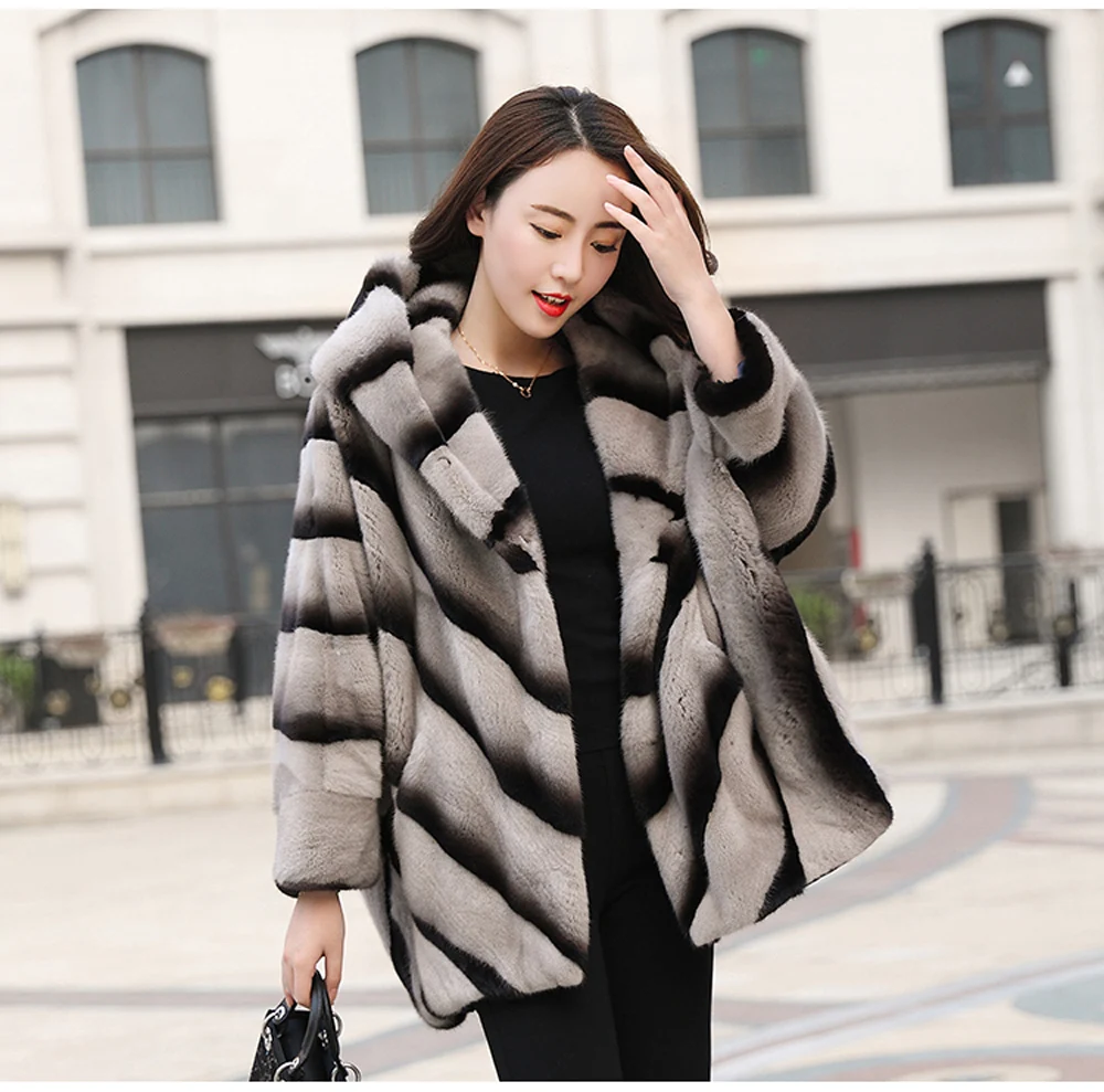 new mink fur coats. ladies' medium length full mink Cape shawl imported mink fur coat 100%natural mink fur coat