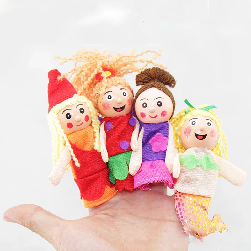 

New 4PCS Pretty Little Mermaid Toy Animal Finger Puppets Baby dolls Gifts Educational Baby Toys Storytelling Props