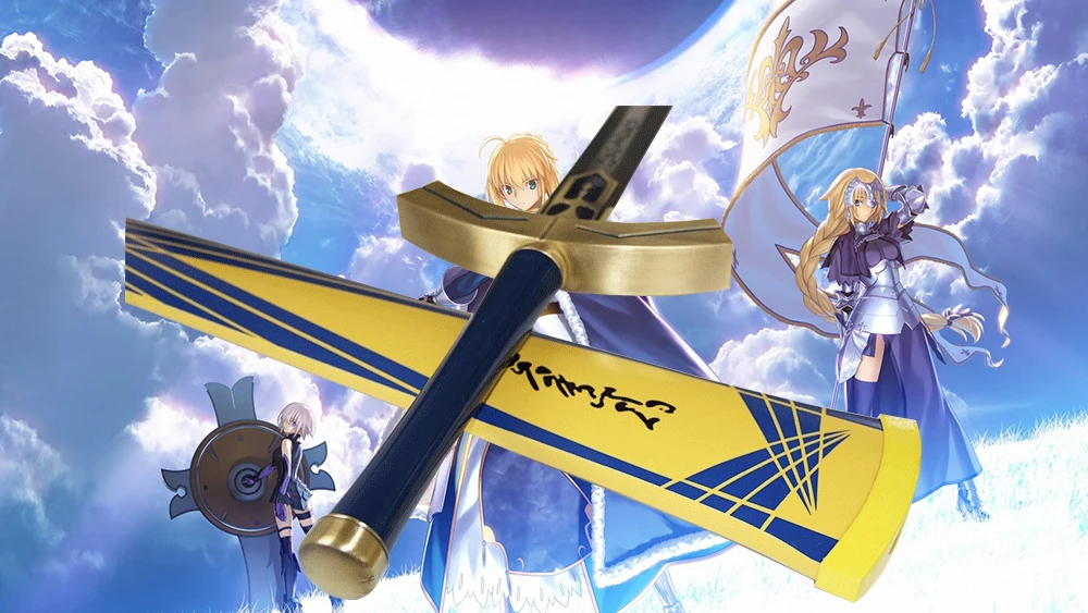 Fate Stay Night Fate Grand Order Saber Japanese Anime Game Cosplay Steel Sword Excalibur Sword in The Stone