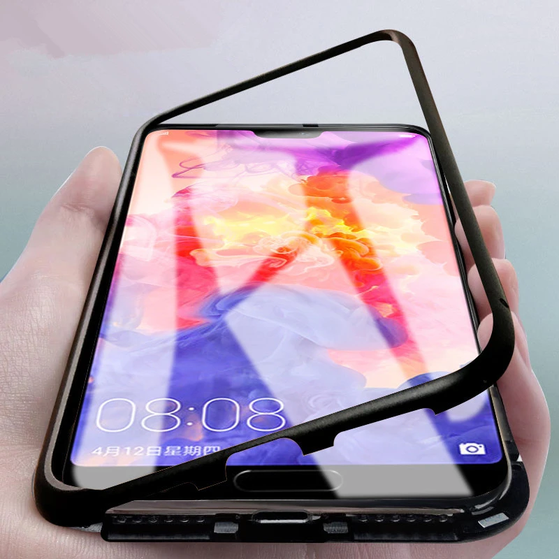 Luxury-Magnet-Adsorption-Case-For-Huawei-P20-Pro-Case-Magnetic-Transparent-Clear-Cover-Case-Huawei-P