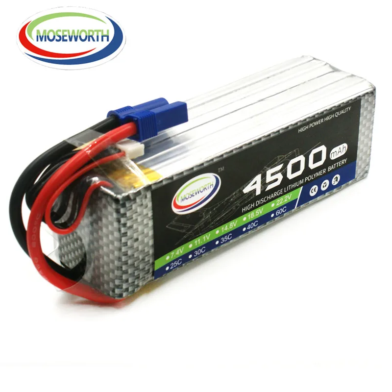 

MOSEWORTH 6S 22.2V 4500mah 35C Max 70C RC Helicopter LiPo battery For Quadrotor Airplane Drone 6s LiPo Battery 22.2V Cell AKKU