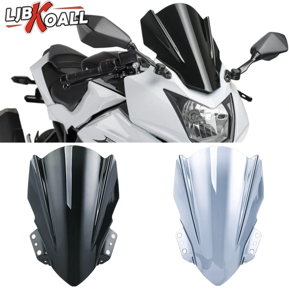 Мотоцикл ветровое стекло Дымовое стекло Flyscreen для Kawasaki Ninja 250SL Высокое качество PC пластик Ветер Дефлектор
