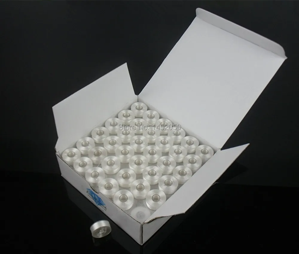 

L Size with Plastic Side 75D/2 Embroidery Pre-wound Bobbin Thread Free Shipping